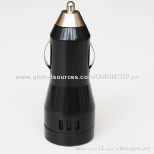 5V/1A black USB in-car charger, two colors black and white